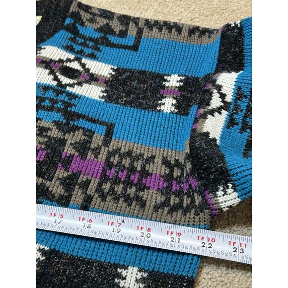 Vintage St John’s Bay Women’s Southwestern Knit Sweater Size M Retro Aztec Boho - Picture 6 of 8